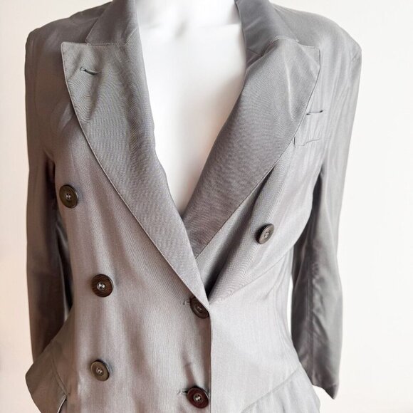 Jean Paul Gaultier Grey Double Breasted Longline Blazer S/M - Picture 6 of 8
